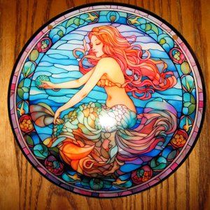 Beautiful Mermaid Suncatcher colorful with great details w/sturdy chain